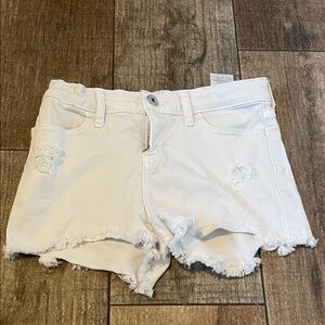 Abercrombie Kids White Frayed Jean Shorts